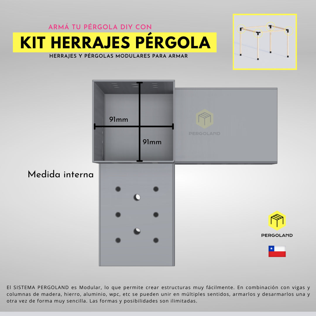 KIT PERGOLA 3X3 METROS