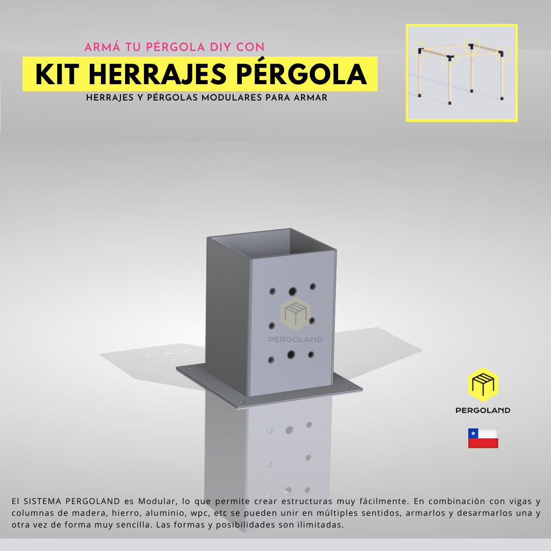 KIT PERGOLA 3X3 METROS