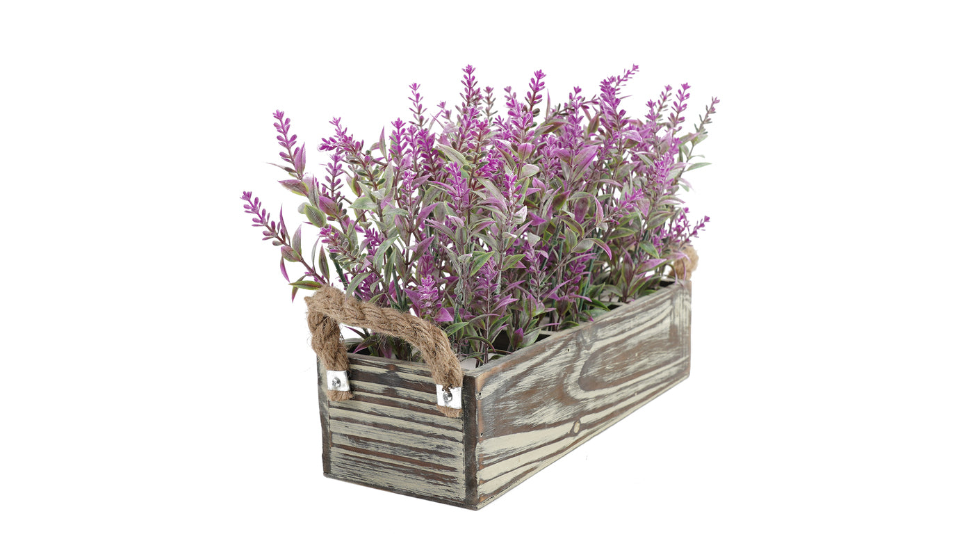 LAVANDA | MACETERO MADERA RECTANGULAR (21 cms.)