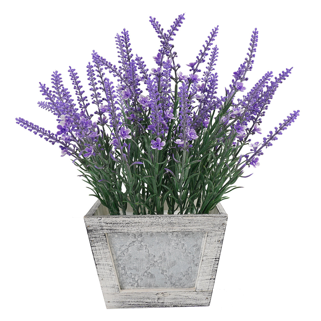 LAVANDA MORADA | MACETERO MADERA (32 cms.)